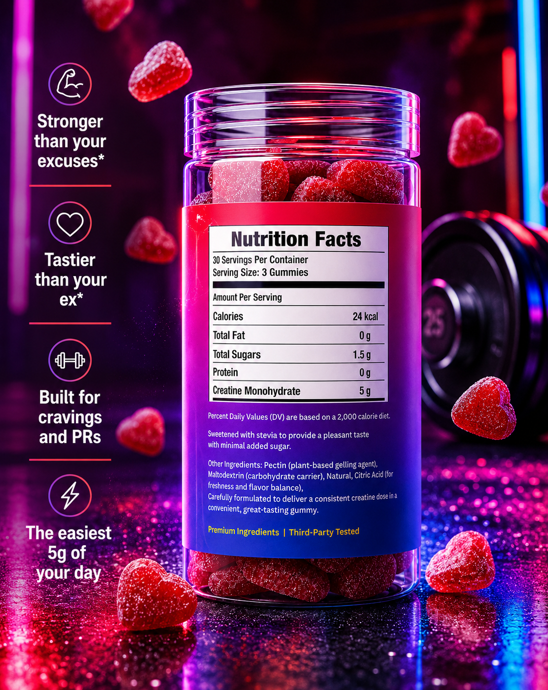 Creatine Gummies (720g Bottle)